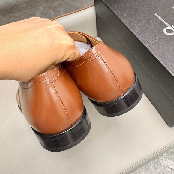 Dunhill Classic Business Pointed Leather Shoes Orange main image 9